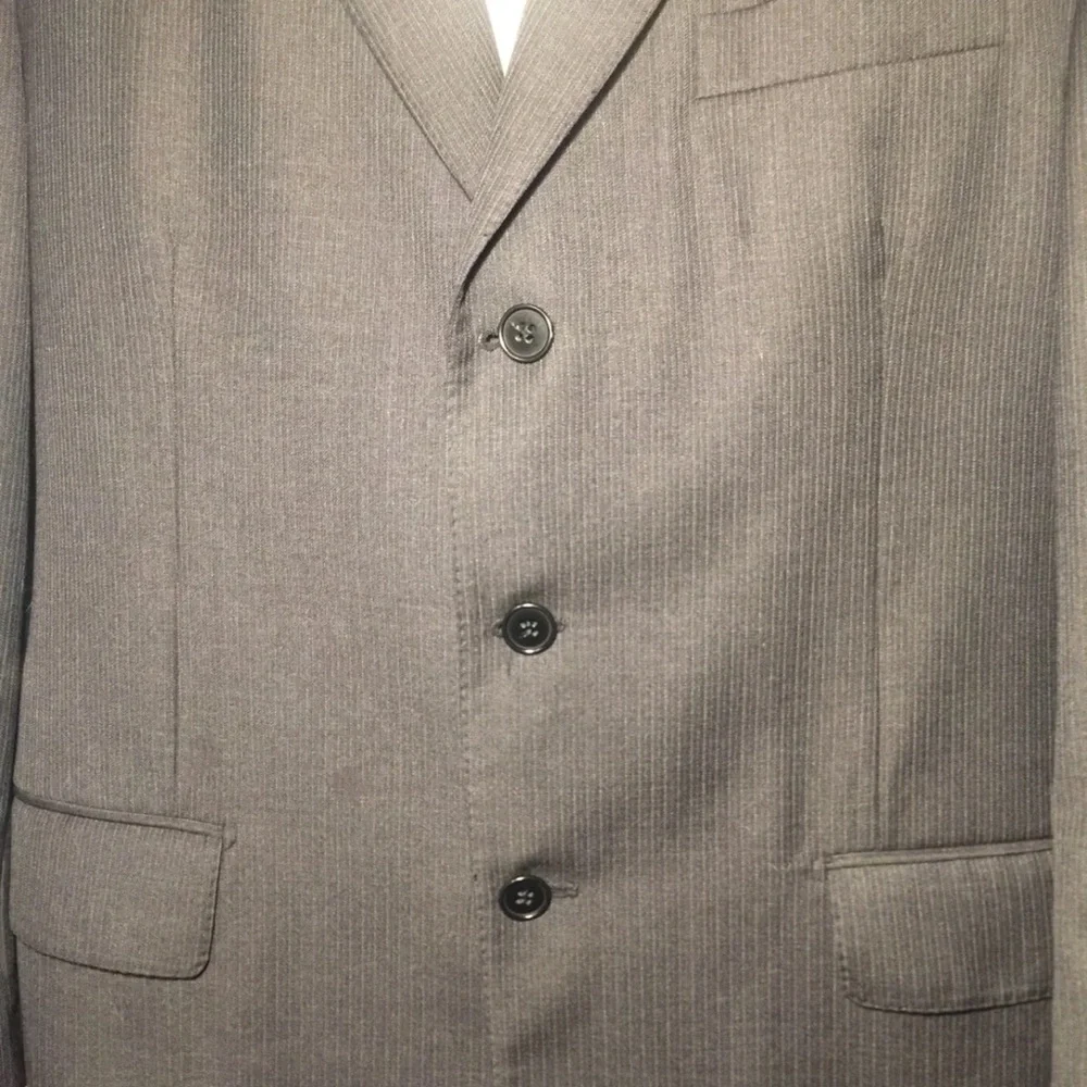 Faconnable Dark Gray Italian‎ Wool Men's Suit Jacket
